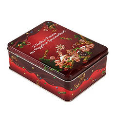 Солодкий новорічний подарунок №33 в металевій коробочці, 450 г. замовлення від 20 шт.