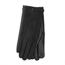 Оптом жіночі рукавички зі штучної замші зі шкіряною долонею (арт. 23-1-70) чорний