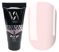 Полигель для наращивания Valeri Acryl Gel №03 (Milky pink), 15 мл