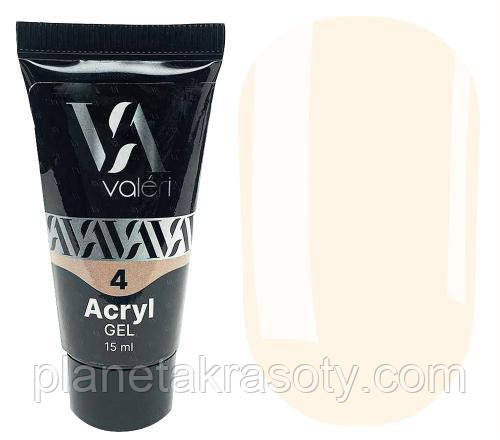 Полігель для нарощування Valeri Acryl Gel №04 (Nude-peach), 15 мл