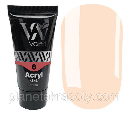 Полігель для нарощування Valeri Acryl Gel №06 (Beige), 15 мл