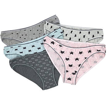 Жіночі бавовняні трусики сліп з тонкою резинкою Donella (котики) L