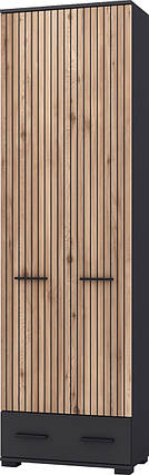 Шафа Амбре 2025х600х320мм дуб артизан + антрацит Світ Меблів, фото 1