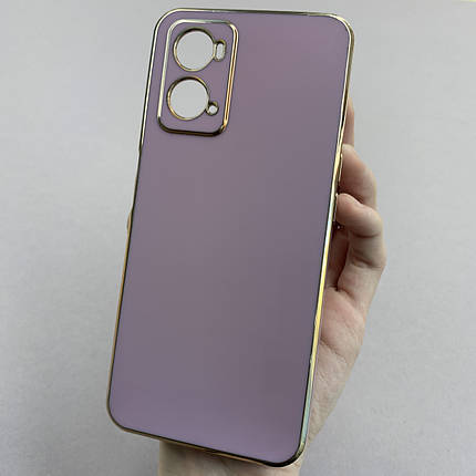 Чохол для Oppo A76 глянцевий із золотою окантовкою чохол на телефон оппо а76 чорничний h7y, фото 1