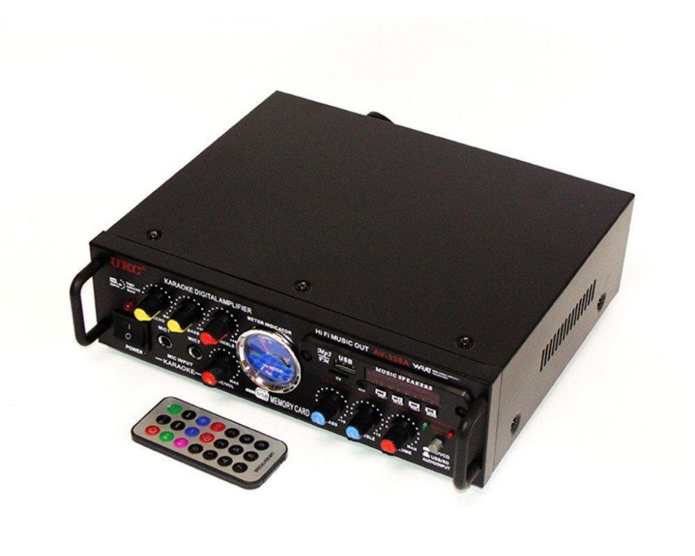 Усилитель звука с караоке Mega Sound AV-339B 2*500W USB MP3 FM Black - фото 2 - id-p1445060915