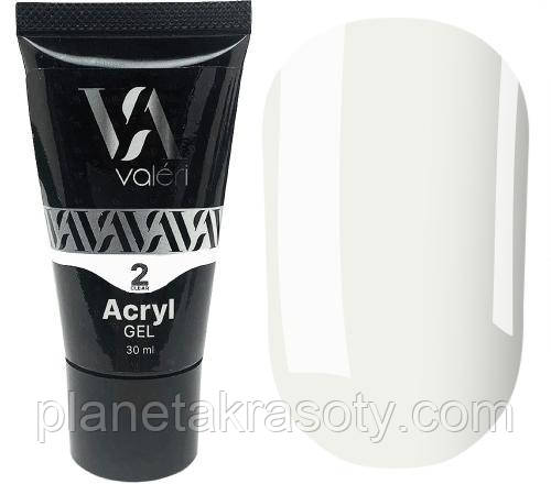 Полігель для нарощування Valeri Acryl Gel №02 (Clear), 30 мл