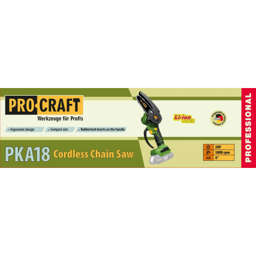 Акумуляторна ланцюгова міні пила Procraft PKA18 (Без акб та зп), фото 1