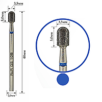 Фреза алмазная RcR - цилиндр округлый GS 10B диаметр 3,5 мм, синяя