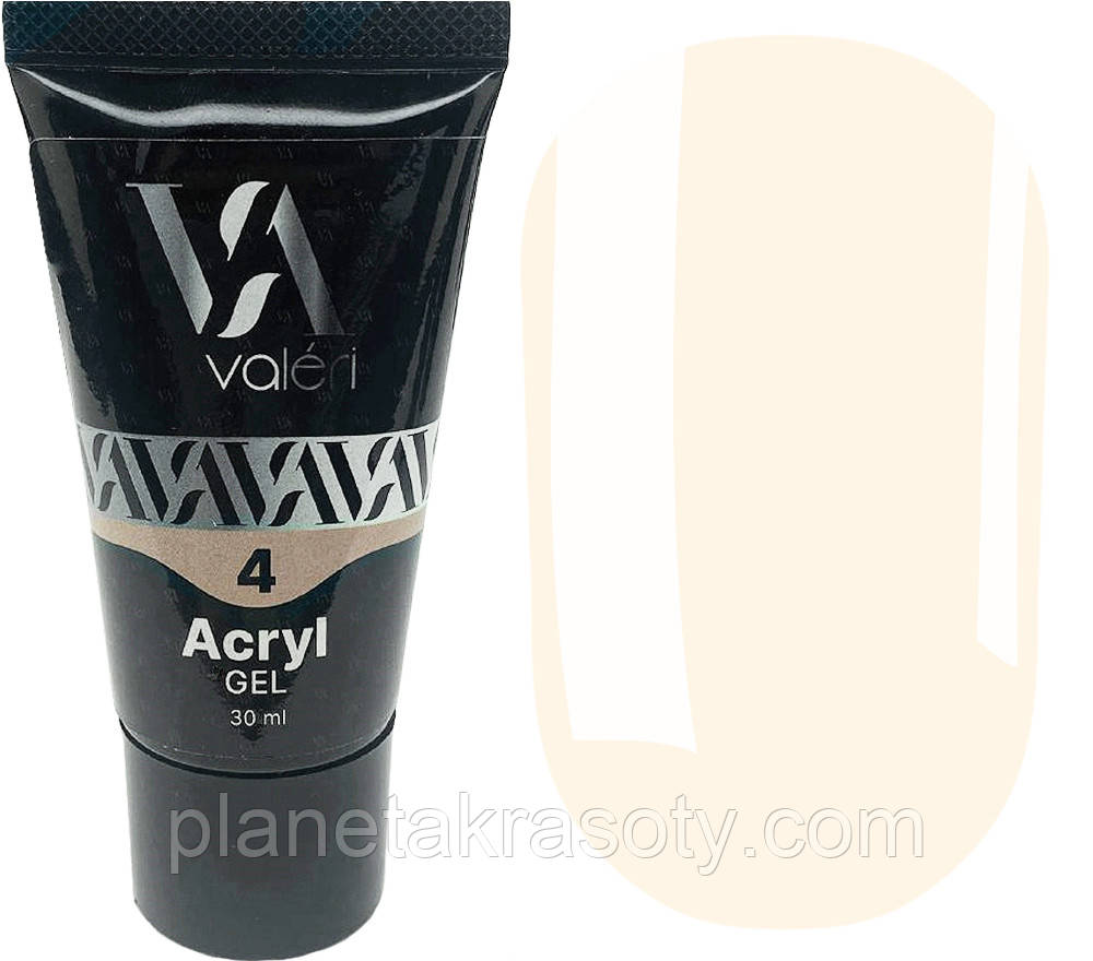 Полігель для нарощування Valeri Acryl Gel №04 (Nude-peach), 30 мл