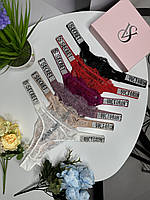 Комплект трусиков Victoria's Secret со стразами 2-5 шт в набо, Набор трусиков Victoria's Secret на 2-5 шт Стринги Кружевные - стразы прописью, 4, XL