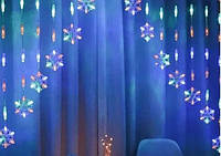 Светодиодная новогодняя гирлянда Снежинка 3 м штора-арка (Мульти)