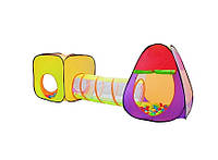 Детская игровая палатка домик с тоннелем 3 в 1 и шариками в комплекте 200 штук Iglo