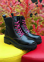 Женские ботинки Balenciaga Black Tractor Side-zip Boots (черные) модная осенняя обувь PD6943 37 mood