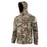 Куртка тактическая Outdoor Tactical Warrior Wear IX7-Q8 на флисе с капюшоном мультикам, размер L