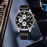 Гібридні (Кварц + механіка) годинник із сапфіровим склом Pagani Design PD-1703 Silver-Black, фото 3