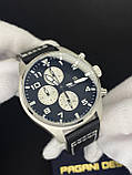 Гібридні (Кварц + механіка) годинник із сапфіровим склом Pagani Design PD-1703 Silver-Black, фото 2
