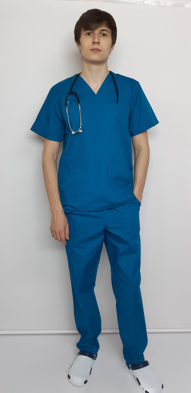 Медичний чоловічий костюм Леон бавовна штани Джогери короткий рукав