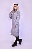 Жіноча сукня - светр з трикотажу - акрил, вільного крою, сірий, фото 2