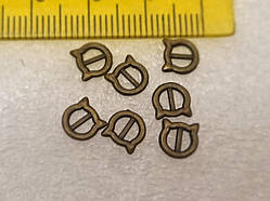 Пряжка, колір - бронза, 6*6 мм №32
