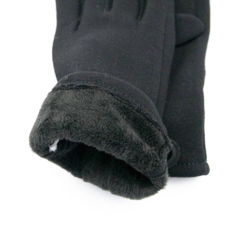 Жіночі трикотажні рукавички на гумці з плюшевою підкладкою (арт. 23-1-3) чорний 6.5", фото 2