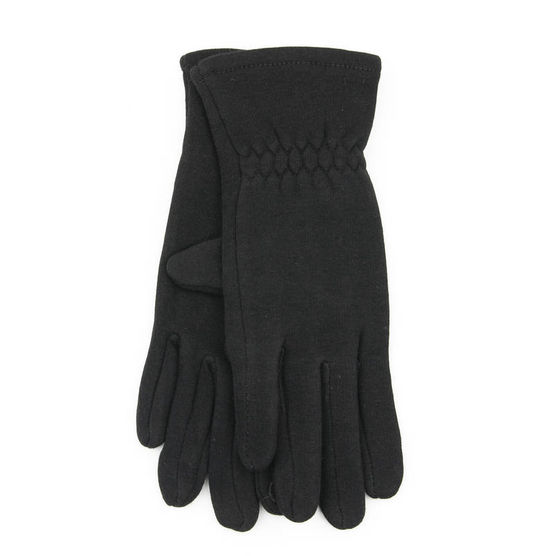 Жіночі трикотажні рукавички на гумці з плюшевою підкладкою (арт. 23-1-3) чорний 6.5", фото 1
