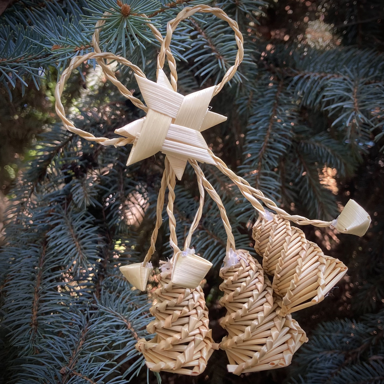 Плетений дзвоник із житньої соломи Ручна робота, 15 см