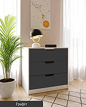 Комод  в дитячу кімнату Teenager  корпус білий/графіт Viorina-Deko