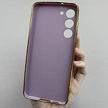Чохол для Samsung Galaxy S23 Plus глянцевий із золотою окантовкою чохол на самсунг с23 плюс чорничний h7y, фото 3
