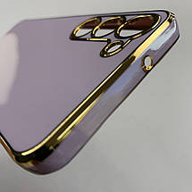 Чохол для Samsung Galaxy S23 Plus глянцевий із золотою окантовкою чохол на самсунг с23 плюс чорничний h7y, фото 6
