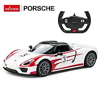 Машинка на радиоуправлении Rastar 70770 Автомобиль Porsche 918 Spyder / RC / RTR / 1:14 / 8 km/h / подсветка /