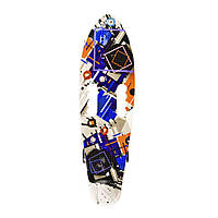 Детский пенни борд скейтборд для детей Bambi, колеса PU со светом, доска 68х20 см., синий