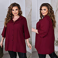 Женская блузка марсала трапеция больших размеров (8 цветов) НФ/-7018