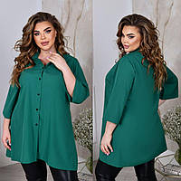 Женская блузка зеленая трапеция больших размеров (8 цветов) НФ/-7018
