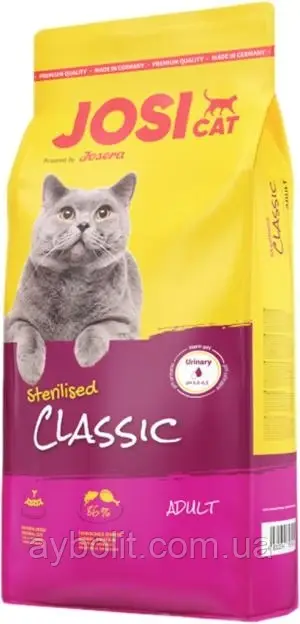 Сухий корм для дорослих стерилізованих кішок JosiCat Sterilised Classic 10 кг (4032254753421)