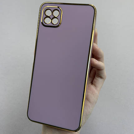 Чохол для Samsung Galaxy A22 5G глянцевий із золотою окантовкою чохол на телефон самсунг а22 5г чорничний h7y, фото 1