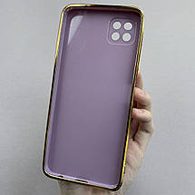 Чохол для Samsung Galaxy A22 5G глянцевий із золотою окантовкою чохол на телефон самсунг а22 5г чорничний h7y, фото 3