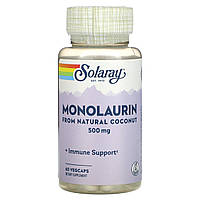 Монолаурин, Monolaurin, Solaray, 500 мг, 60 вегетарианских капсул