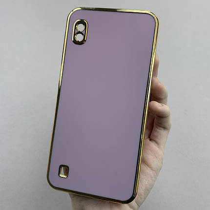 Чохол для Samsung Galaxy A10 глянцевий із золотою окантовкою чохол на телефон самсунг а10 чорничний h7y, фото 1