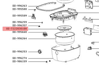 Тен для мультиварки Tefal (US-7222030108) Оригінал