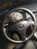 Чехол на руль Mazda RX 8 2003-2008 со спицами черная эко-кожа Мазда РХ 8