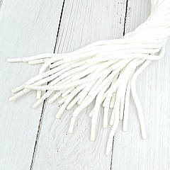 № 17. Шнур круглый БЕЛЫЙ ЗИГ с наполнителем, наконечник белый, 5мм (120см.)