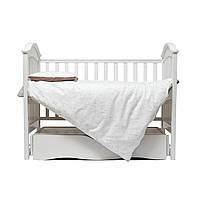 Сменная постель детская в кроватку Twins Sky, 4 элемента, простынь на резинке, 120х60 см., беж темный