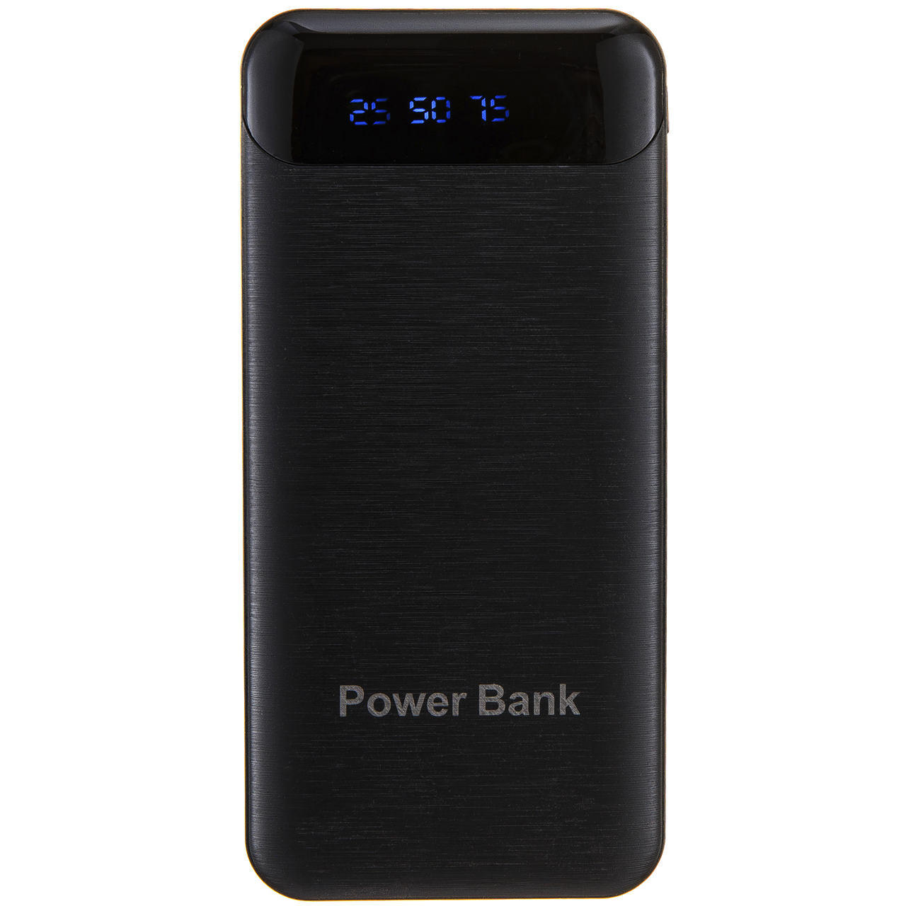 Універсальна мобільна батарея повербанк 20000 mAh 5V/2.1A з прямокутним циферблатом чорна