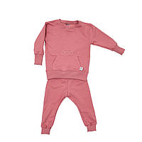 Костюм трикотажний Twins Bear (кофта та штани) 12-24 міс, powder pink, пудра