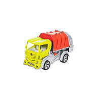 Детская пластиковая игрушка Мусоровоз ORION с контейнером, от 3 лет, 48х20х28 см., желтая