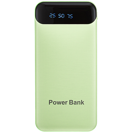 Універсальна мобільна батарея повербанк 20000 mAh 5V/2.1A з прямокутним циферблатом м'ятна, фото 1