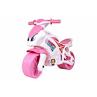 Детский двухколесный каталка-беговел "Мотоцикл" Технок, от 2 лет, материал рамы 8", 72х35х52 см., розовый