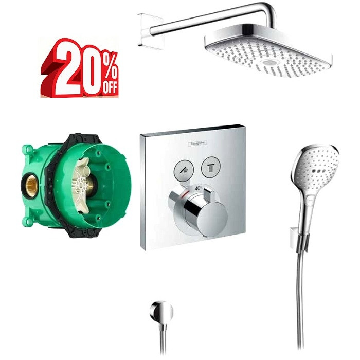 Душова система прихованого монтажу Hansgrohe Raindance Select E з термостатом 27296000, фото 1