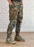 Военные летние штаны мультикам с наколлениками боевые рип-стоп армейские брюки мужские multicam камуфляж лето