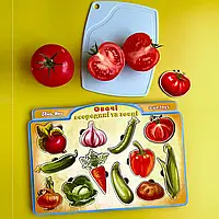 Деревянный сортер-пазл(вкладыш) "Овощи снаружи и внутри" Развивающая игра для малышей